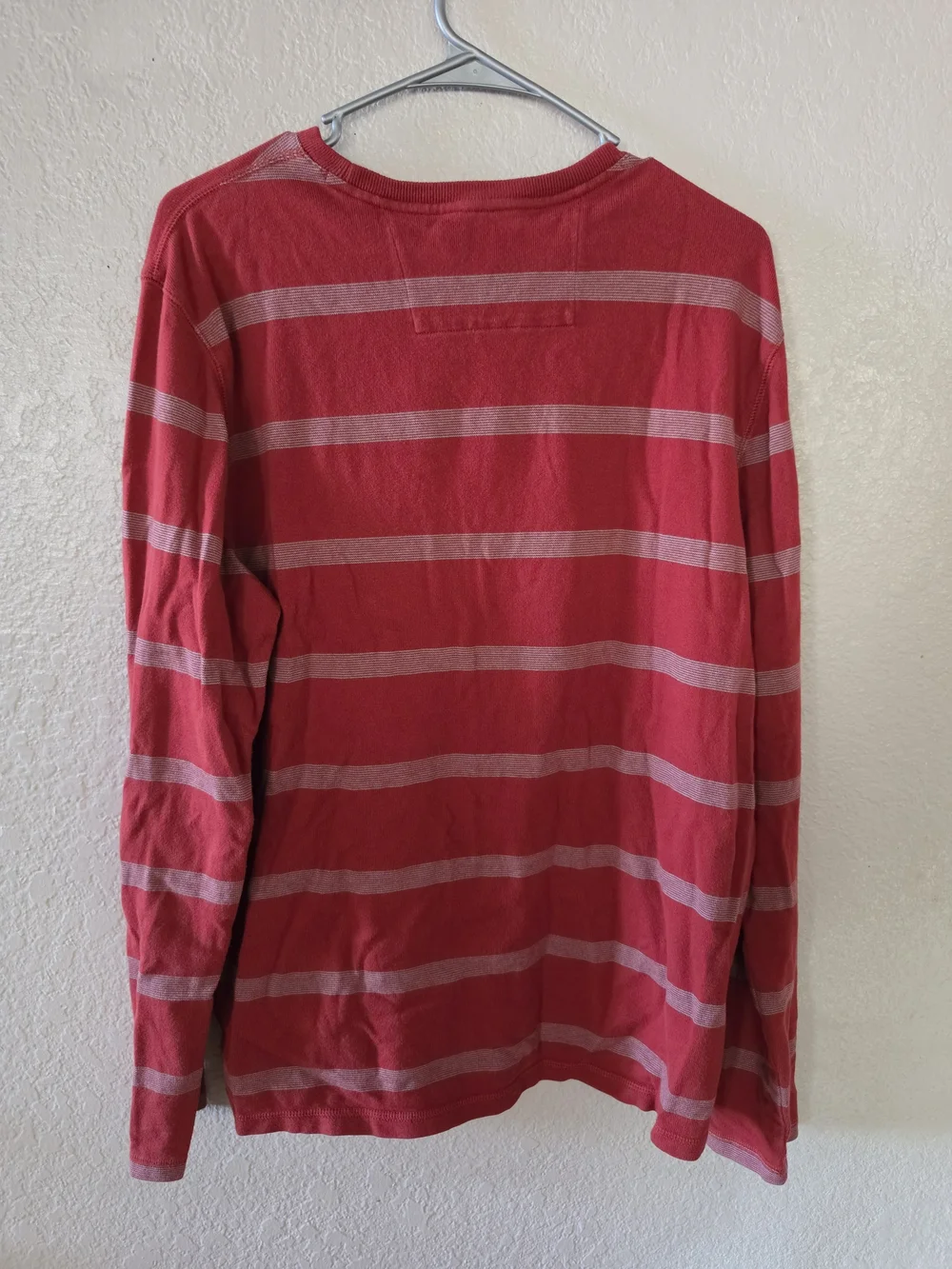 Men's Red Striped Long-Sleeve Shirt